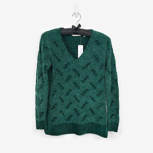 Soft Surroundings Trina Chenille Sweater Extra Small Green Cozy Comfy Minimalist - Picture 1 of 2